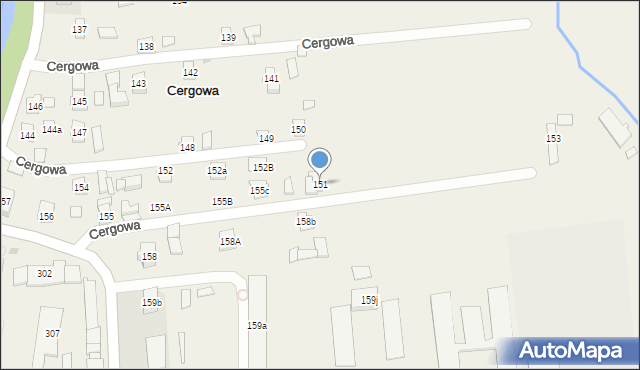 Cergowa, Cergowa, 151, mapa Cergowa