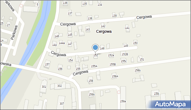 Cergowa, Cergowa, 152, mapa Cergowa