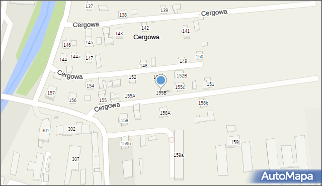 Cergowa, Cergowa, 155B, mapa Cergowa