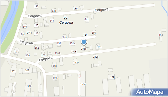 Cergowa, Cergowa, 155c, mapa Cergowa