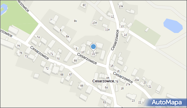 Cesarzowice, Cesarzowice, 11, mapa Cesarzowice