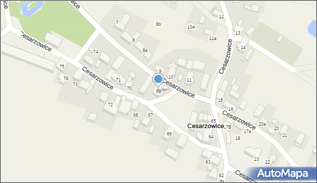 Cesarzowice, Cesarzowice, 69, mapa Cesarzowice