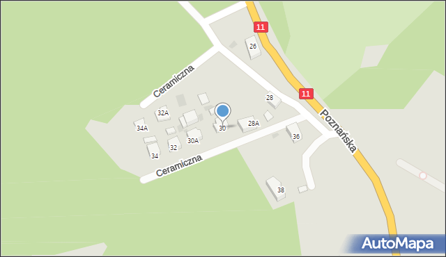 Chodzież, Ceramiczna, 30, mapa Chodzież