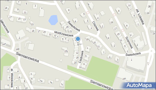 Chorzów, Cedrowa, 6, mapa Chorzów