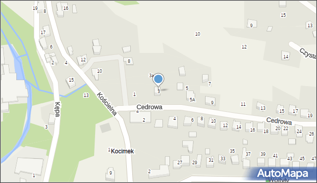 Czaniec, Cedrowa, 3, mapa Czaniec