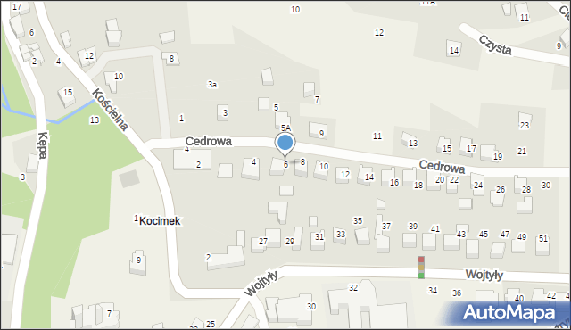 Czaniec, Cedrowa, 6, mapa Czaniec