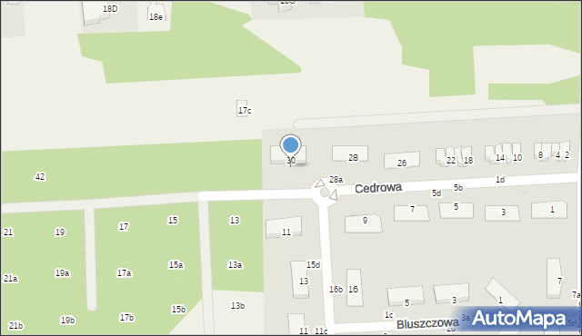 Czarny Las, Cedrowa, 30b, mapa Czarny Las