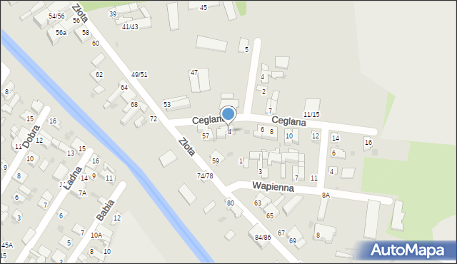 Częstochowa, Ceglana, 4, mapa Częstochowy