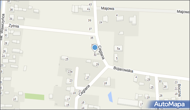 Dąbrowa, Ceglana, 31, mapa Dąbrowa