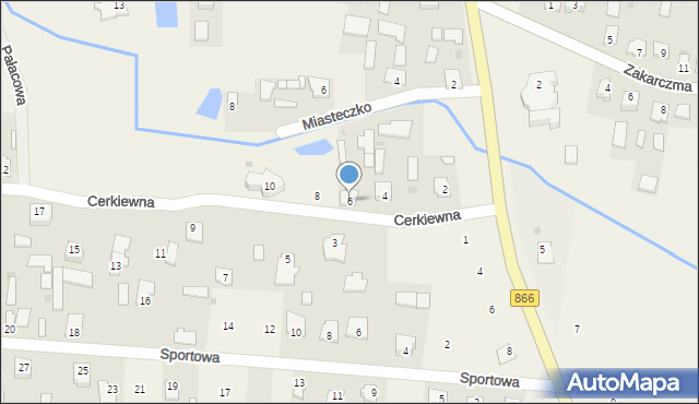 Dachnów, Cerkiewna, 6, mapa Dachnów