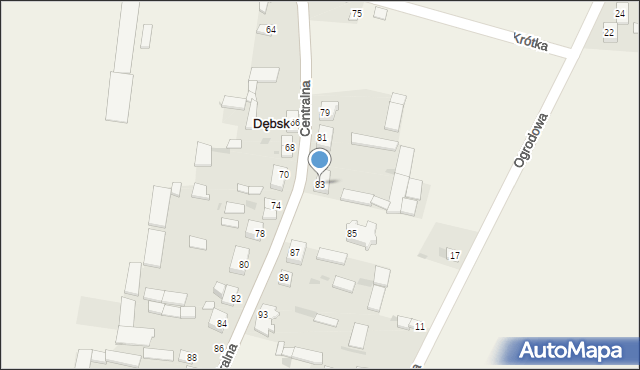 Dębsk, Centralna, 83, mapa Dębsk