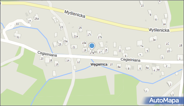 Dobczyce, Cegielniana, 17a, mapa Dobczyce