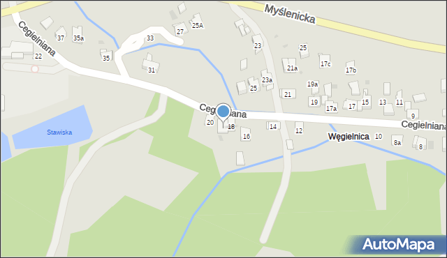 Dobczyce, Cegielniana, 18a, mapa Dobczyce