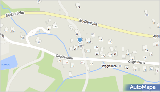 Dobczyce, Cegielniana, 23a, mapa Dobczyce