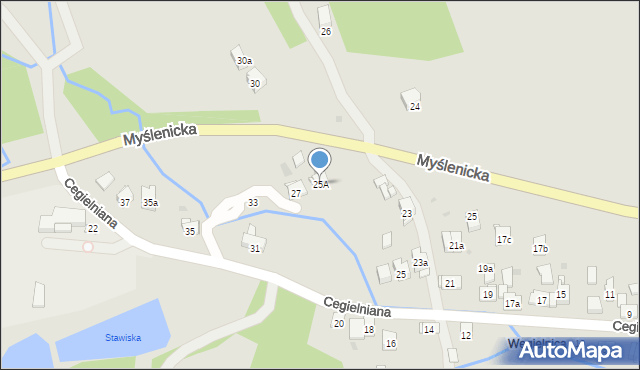 Dobczyce, Cegielniana, 25A, mapa Dobczyce