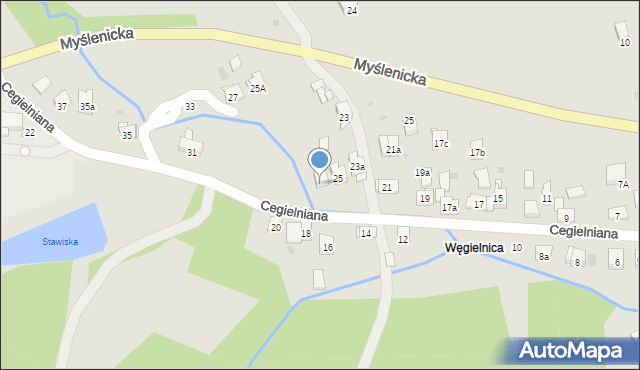 Dobczyce, Cegielniana, 25b, mapa Dobczyce