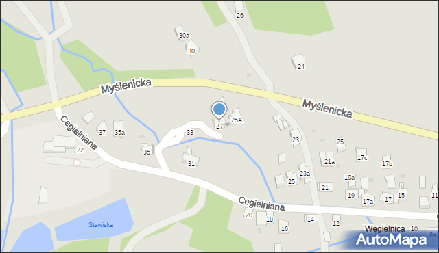 Dobczyce, Cegielniana, 27, mapa Dobczyce