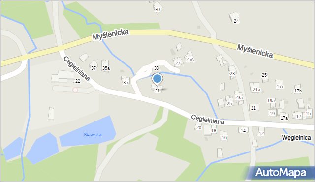 Dobczyce, Cegielniana, 31, mapa Dobczyce