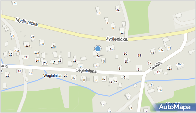 Dobczyce, Cegielniana, 7A, mapa Dobczyce