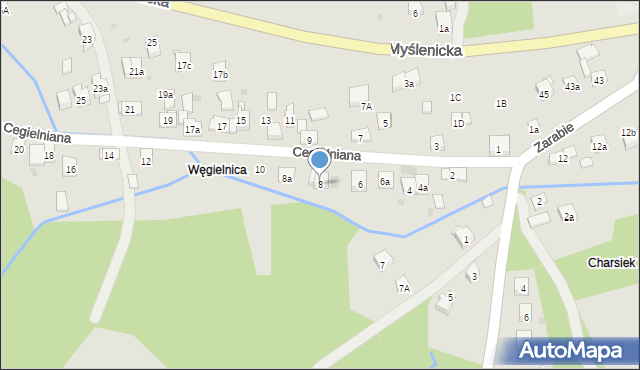 Dobczyce, Cegielniana, 8, mapa Dobczyce