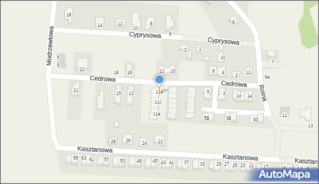 Dobrzykowice, Cedrowa, 11a, mapa Dobrzykowice