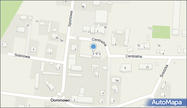 Dominowo, Centralna, 2, mapa Dominowo