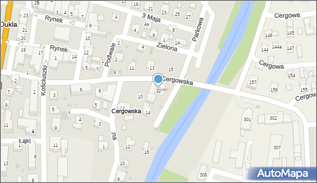 Dukla, Cergowska, 12, mapa Dukla