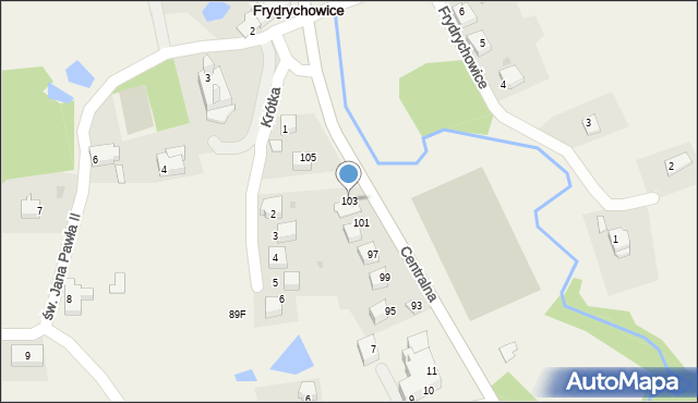 Frydrychowice, Centralna, 103, mapa Frydrychowice