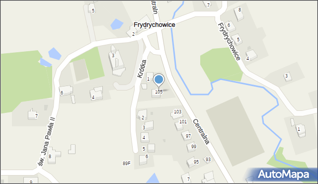 Frydrychowice, Centralna, 105, mapa Frydrychowice