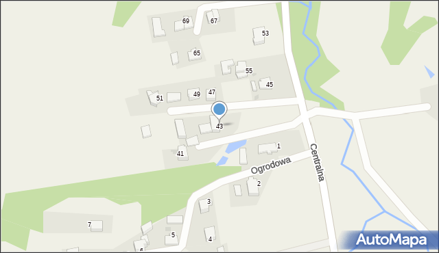 Frydrychowice, Centralna, 43, mapa Frydrychowice