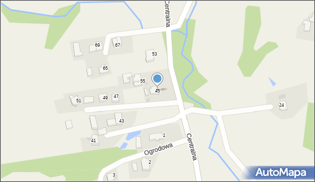 Frydrychowice, Centralna, 45, mapa Frydrychowice