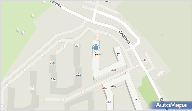 Gdańsk, Cedrowa, 27, mapa Gdańska