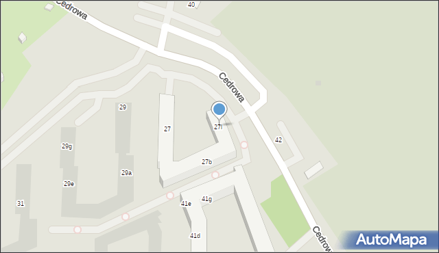 Gdańsk, Cedrowa, 27l, mapa Gdańska