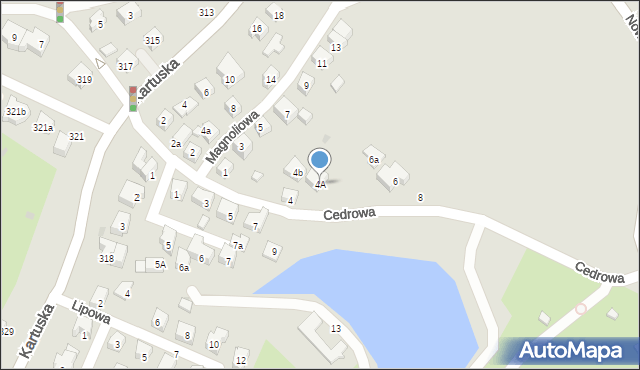 Gdańsk, Cedrowa, 4A, mapa Gdańska