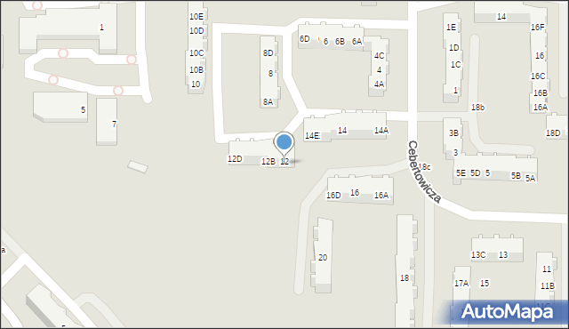 Gdańsk, Cebertowicza Romualda, prof., 12A, mapa Gdańska