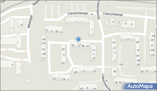 Gdańsk, Cebertowicza Romualda, prof., 6C, mapa Gdańska