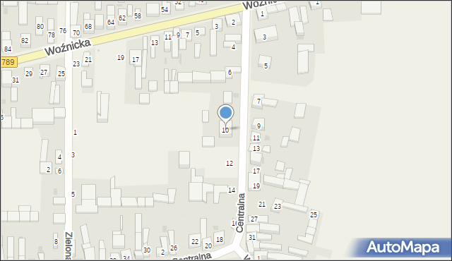 Gniazdów, Centralna, 10, mapa Gniazdów