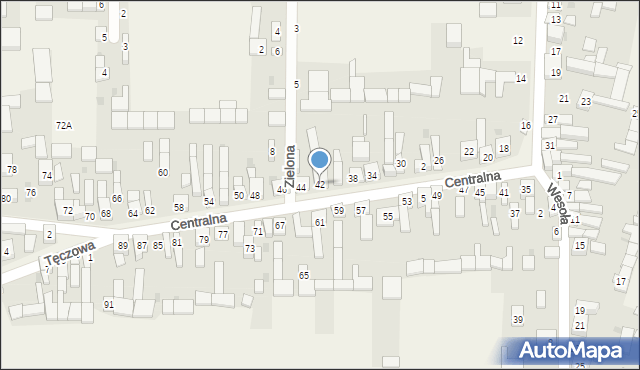 Gniazdów, Centralna, 42, mapa Gniazdów