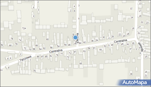 Gniazdów, Centralna, 46, mapa Gniazdów