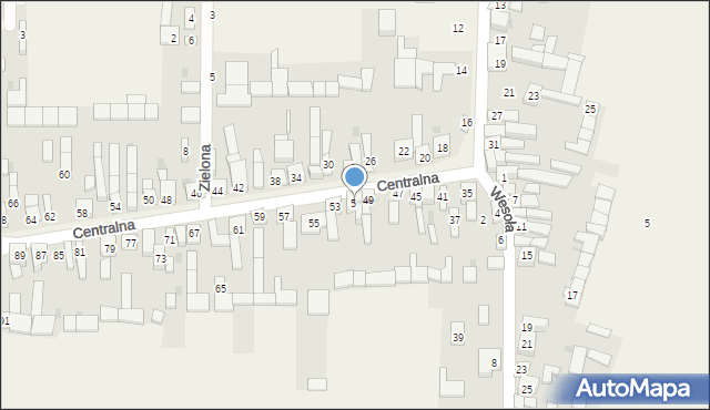 Gniazdów, Centralna, 51, mapa Gniazdów