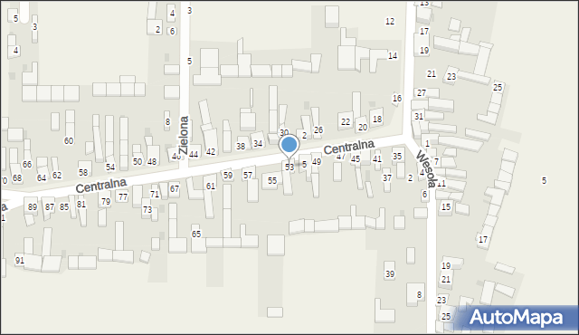 Gniazdów, Centralna, 53, mapa Gniazdów