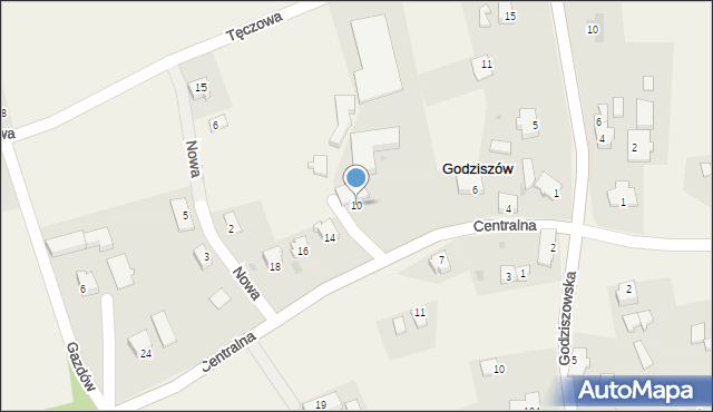 Godziszów, Centralna, 10, mapa Godziszów