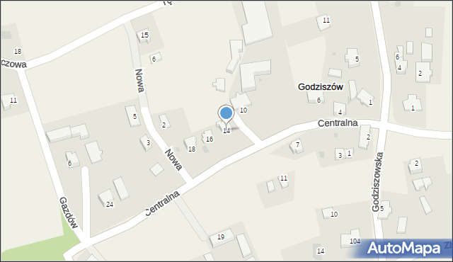 Godziszów, Centralna, 14, mapa Godziszów