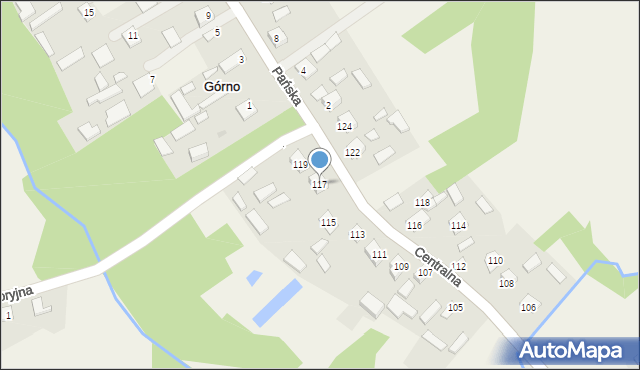 Górno, Centralna, 117, mapa Górno