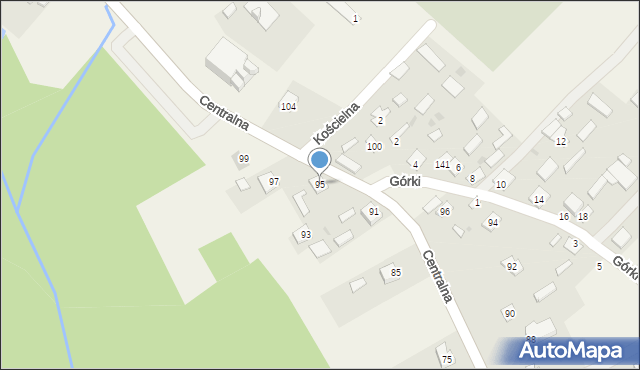 Górno, Centralna, 95, mapa Górno