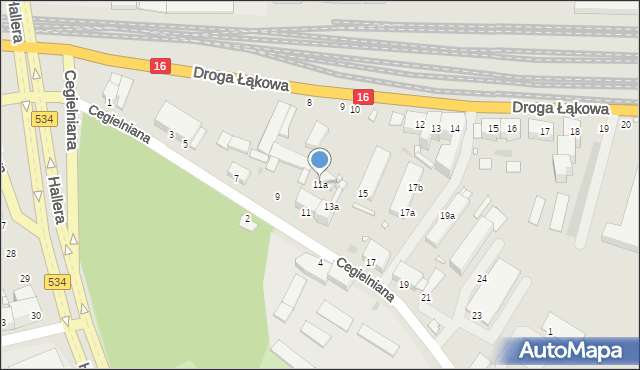 Grudziądz, Cegielniana, 11a, mapa Grudziądza