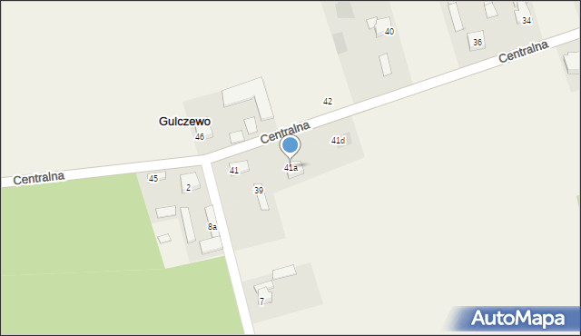 Gulczewo, Centralna, 41a, mapa Gulczewo