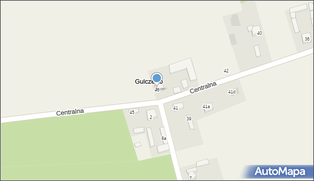 Gulczewo, Centralna, 46, mapa Gulczewo