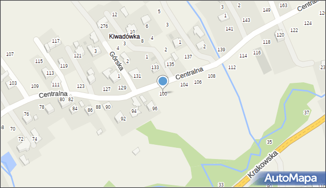 Izdebnik, Centralna, 100, mapa Izdebnik