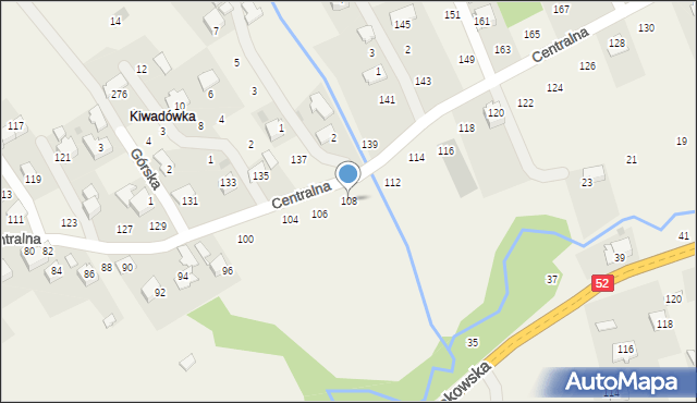 Izdebnik, Centralna, 108, mapa Izdebnik